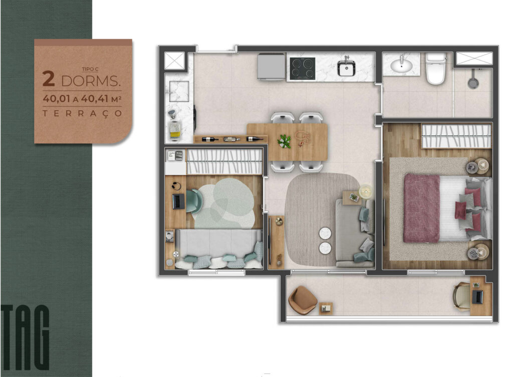 Apartamento 2 dormitórios Tag Guedala Vila Progredior Zona Morumbi